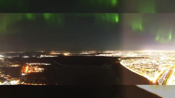 Clădirea zgârie-nori „Lakhta Center” a arătat cum arată aurora boreală de la înălțime, pe cerul de deasupra Sankt Petersburgului - Sputnik Moldova