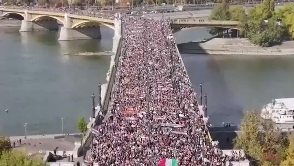 Dimensiunea marșului anti-război din Budapesta — video de la înălțime - Sputnik Moldova