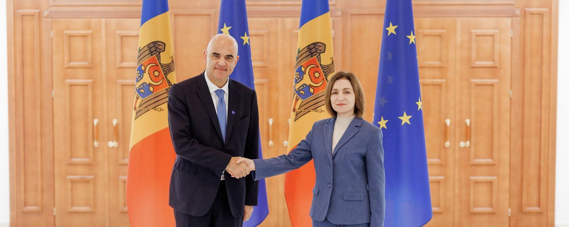 Президент Майя Санду встретилась сегодня с Генеральным секретарём Совета Европы Аленом Берсе - Sputnik Молдова, 1920, 21.11.2025