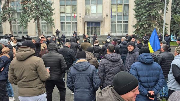 Protestul asociației „Forța fermierilor” în fața clădirii guvernului din Chișinău - Sputnik Moldova
