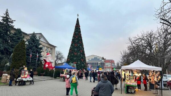 В Комрате прошло торжественное открытие новогодней ёлки: в центре города зажглись праздничные огни, собравшие жителей и гостей на традиционное начало зимних праздников - Sputnik Молдова