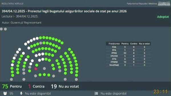 Парламент одобрил в первом чтении проект бюджета социального страхования на 2026 год - Sputnik Молдова