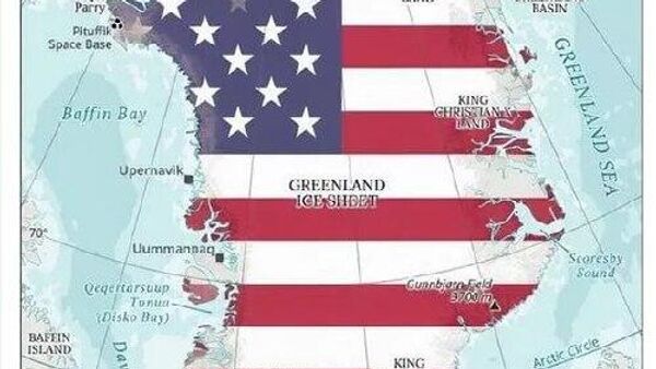 Clasa politică din Danemarca, au cerut Statelor Unite să respecte integritatea sa teritorială după publicarea unei hărți a Groenlandei colorate în culorile drapelului american - Sputnik Moldova