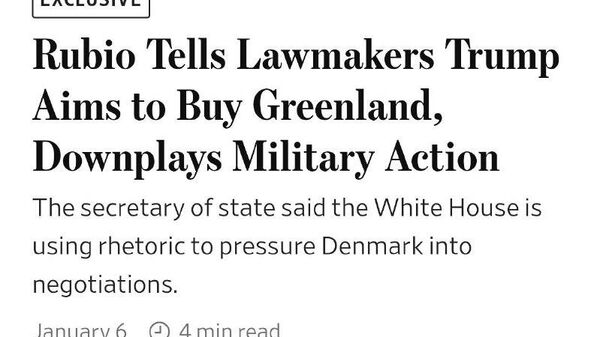 Rubio i-a informat pe membrii Congresului că Washingtonul vizează cumpărarea Groenlandei, relatează The Wall Street Journal - Sputnik Moldova