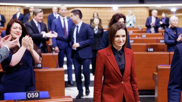 Майя Санду во время сессии Парламентской ассамблеи Совета Европы - Sputnik Молдова