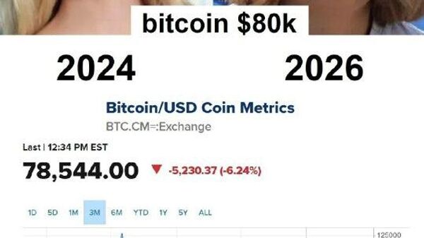 Котировки биткойна по итогам торгов вечером 31 января опустились ниже $79 000 впервые за почти десять месяцев, потеряв более 6% - Sputnik Молдова