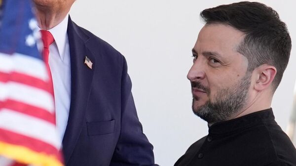 Vladimir Zelenski în timpul întâlnirii de la Washington cu președintele SUA, Donald Trump - Sputnik Moldova