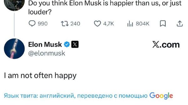 Elon Musk a recunoscut pe X că rareori este fericit - Sputnik Moldova