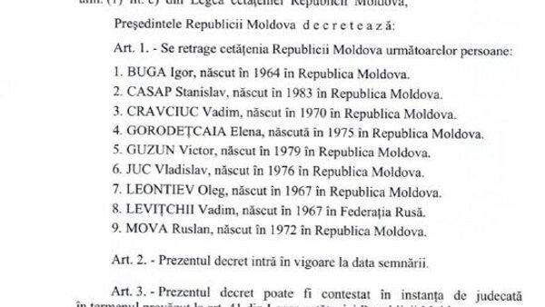 Șefa statului, Maia Sandu, a retras prin decret cetățenia Republicii Moldova a nouă demnitari din regiunea transnistreană - Sputnik Moldova