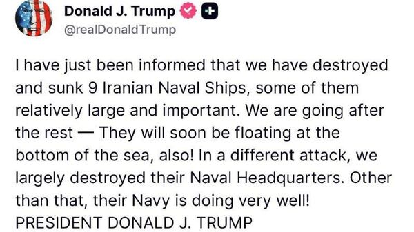 SUA a scufundat nouă nave de război iraniene, a declarat Trump - Sputnik Moldova