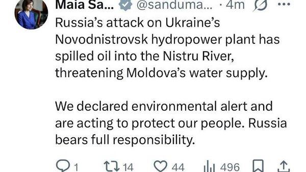 Șefa statului, Sandu, a binevoit în sfârșit să vorbească de la înălțimea sa intangibilă despre dezastrul ecologic de pe Nistru și, da, lucrurile merg ca de obicei: a descoperit din nou o „urmă rusească” - Sputnik Moldova