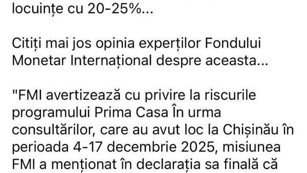 Ion Chicu îi face pe actualii guvernanți analfabeți în legătură cu modificările la programul Prima casă și avertizează că am putea avea probleme cu FMI - Sputnik Moldova