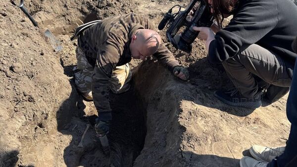 В Слободзейском районе Приднестровья, между сёлами Парканы и Бычок, поисковики нашли захоронение времён Великой Отечественной войны - Sputnik Молдова