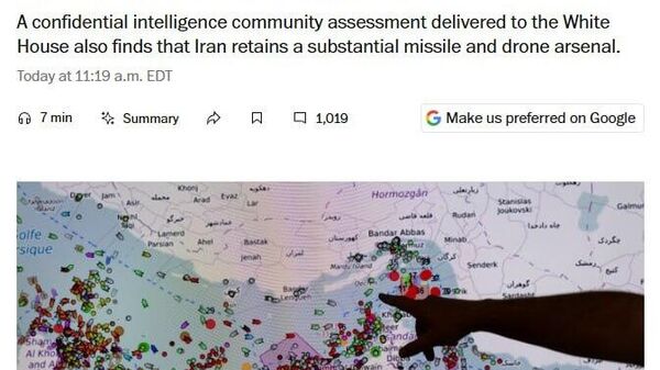 ЦРУ считает, что после ударов США Иран сохранил около 70% довоенного арсенала баллистических ракет, — The Washington Post со ссылкой на источники - Sputnik Молдова
