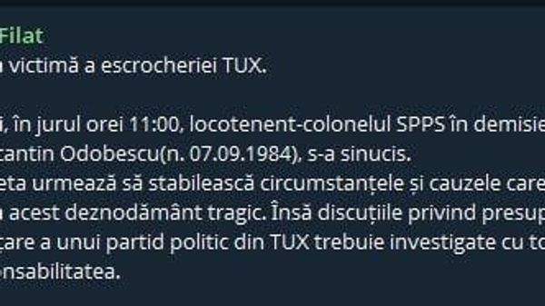Fostul premier Vlad Filat susține că un fost ofițer al Serviciul de Protecție și Pază de Stat ar fi recurs la suicid în contextul prăbușirii platformei TUX - Sputnik Moldova