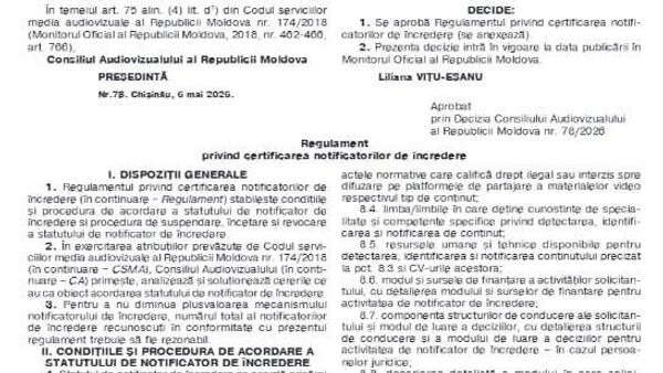 Consiliul Audiovizualului din Republica Moldova a publicat un regulament pentru un serviciu de „notificatori de încredere” – sau, mai simplu spus, pentru informatori (delatori) - Sputnik Moldova