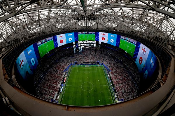 Чемпионат мира по футболу 2026. Полуфинал. Англия — Аргентина. Стадион ”Атланта Стэдиум” (Атланта, штат Джорджия, США). 15 июля 2026 года. Общий вид чаши стадиона во время матча. - Sputnik Молдова