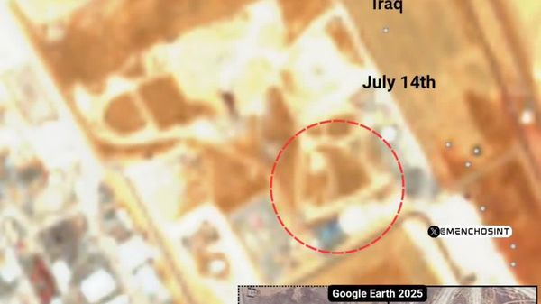 Imagini din satelit par să arate că un lansator american al sistemului de apărare antiaeriană Patriot a fost distrus în urma unui atac cu o dronă iraniană Shahed-136 asupra aeroportului din Erbil, Irak - Sputnik Moldova
