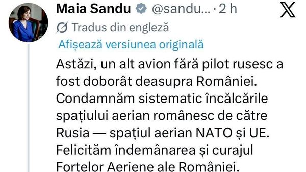 Maia Sandu a considerat că este printre cei mai indicați politicieni să comenteze o ispravă a aviației române - Sputnik Moldova