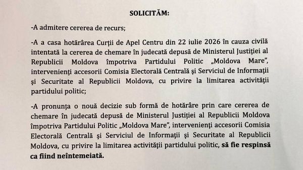 Moldova Mare обжаловала в Высшей судебной палате решение о приостановлении деятельности партии сроком на год - Sputnik Молдова