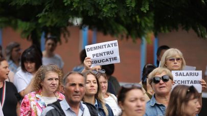 Протест учителей в Кишиневе 19 августа