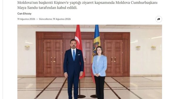 Агенство Anadolu пишет о визите высокопоставленного функционера правящей партии Турции Кюршада Зорлу в Кишинёв, где у него состоялись беседы с Майей Санду, Игорем Гросу, Василием Тофаном и представителями молдавского МИДа - Sputnik Молдова