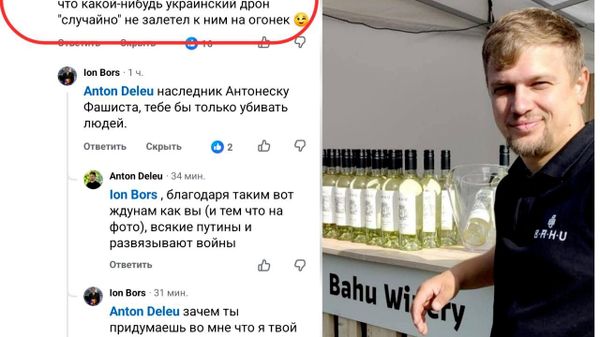 Сторонник правящей партии PAS, винодел Антон Делеу, пожелал, чтобы украинские дроны залетали «на огонёк» на такие мероприятия, как круглый стол, организованный Общественным советом «За свободную Родину», и Марш мира - Sputnik Молдова