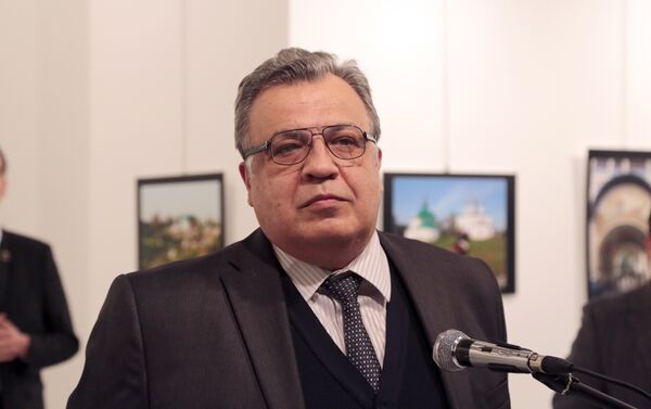 Посол России в Турции Андрей Карлов в галерее в Анкаре. - Sputnik Молдова