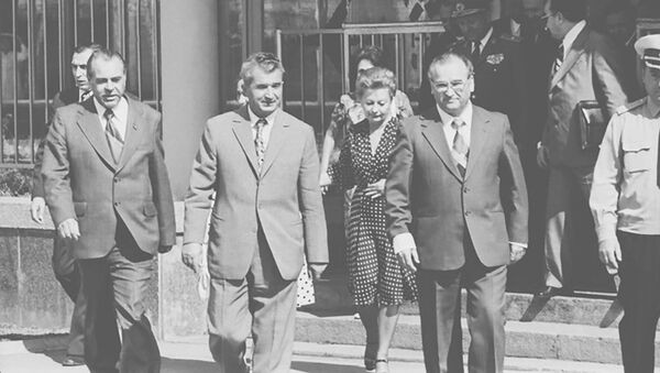 Ivan Bodiul și Nicolae Ceaușescu, aflat în vizită la Chișinău, în august 1975 - Sputnik Moldova-România