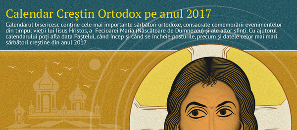 Calendar Creștin Ortodox pe anul 2017 Calendar Creștin Ortodox pe anul 2017 - Sputnik Moldova