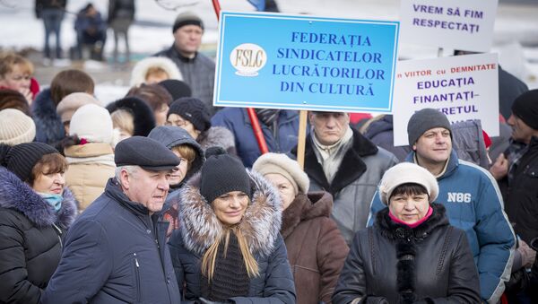 Protest profesori - Sputnik Молдова