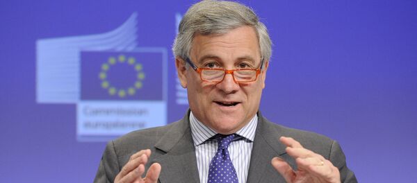 European Commission Vice President Antonio Tajani gives a press conference after the meeting Towards a more competitive and efficient European defence and security sector at the EU Headquarters in Brussels on July 24, 2013 - Sputnik Moldova-România