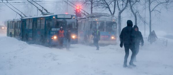Troleibuze pe rută pe timp de iarnă - Sputnik Moldova