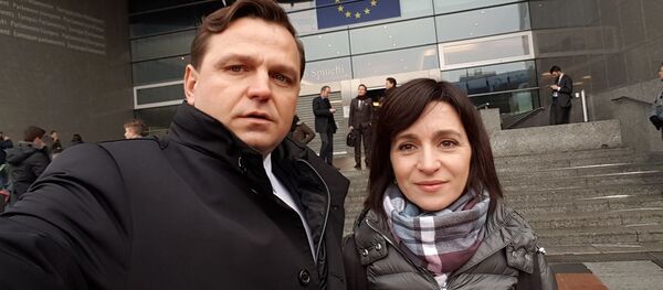 Andrei Năstase și Maia Sandu în fața Parlamentului European - Sputnik Moldova