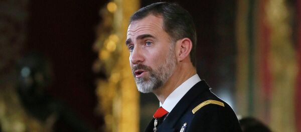 Spain's King Felipe speaks during the Epiphany Day celebrations at the Royal Palace in Madrid - Sputnik Moldova-România