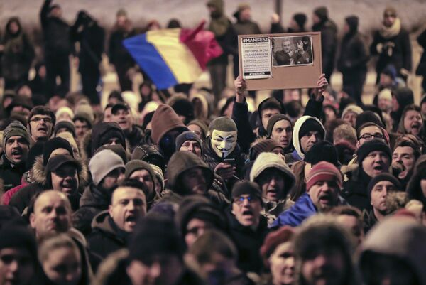 Протесты в Бухаресте Протесты в Бухаресте - Sputnik Молдова