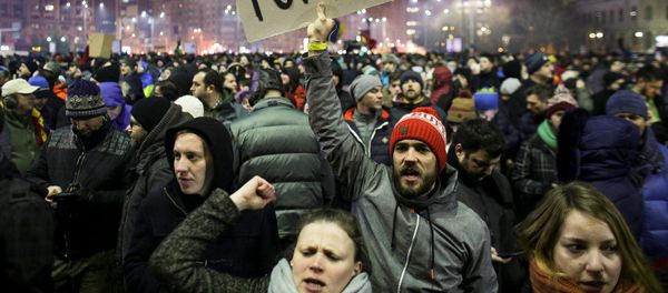 Proteste la Bucuresti Proteste la Bucuresti - Sputnik Moldova-România