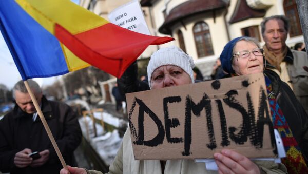 Demonstranți pro-guvernamentali cer demisia președintelui Klaus Iohannis - Sputnik Moldova-România