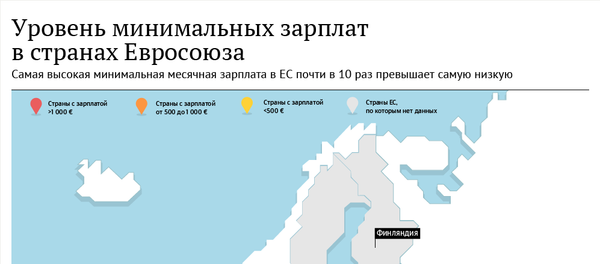 Уровень минимальных зарплат в странах Евросоюза Уровень минимальных зарплат в странах Евросоюза - Sputnik Молдова