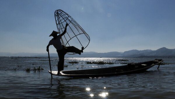 Рыбак на озере Инле в южной части штата Шан, Мьянма. - Sputnik Moldova