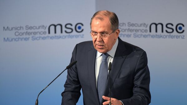 Ministrul de Externe al Rusiei Serghei LAvrov la conferința d el Munchen pentru securitate - Sputnik Moldova-România