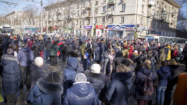 Protestatarii au blocat circulația pe bd. Ștefan cel Mare și Sfânt - Sputnik Молдова