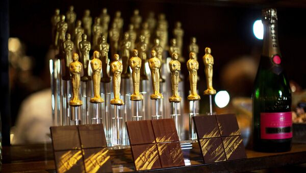 Oscar shaped chocolates are pictured at a preview of the food and decor for the 87th Academy Awards' Governors Ball at the Ray Dolby ballroom in Hollywood, California. - Sputnik Moldova