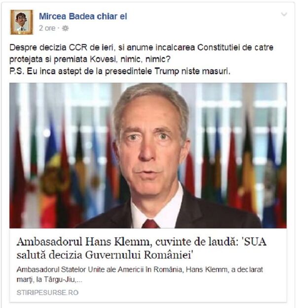 Postare Mircea Badea - Sputnik Moldova-România