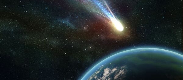 Earth in space with a flying asteroid Earth in space with a flying asteroid - Sputnik Moldova-România