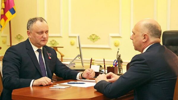 Президент Молдовы Игорь Додон и премьер-министр республики Павел Филип - Sputnik Молдова