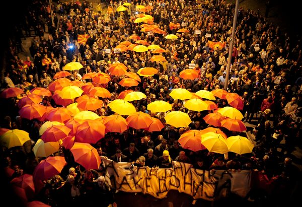 Протесты в Скопье против соглашения, которое гарантирует более широкое использование албанского языка - Sputnik Молдова