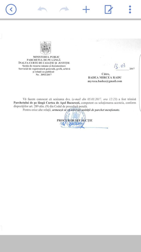 Sesizare parchet Mircea Badea Sesizare parchet Mircea Badea - Sputnik Moldova-România