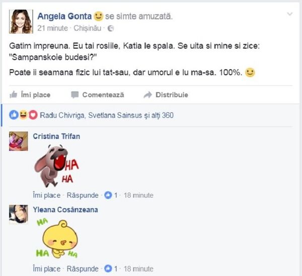 Angela Gonța, postare pe Facebook. Captură ecran Angela Gonța, postare pe Facebook. Captură ecran - Sputnik Moldova-România