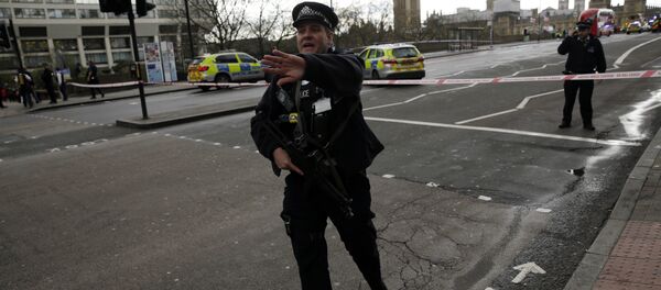 Poliția a securizat zona de pe latura de sud a Westminster Bridge aproape de Casa Parlamentului din Londra Poliția a securizat zona de pe latura de sud a Westminster Bridge aproape de Casa Parlamentului din Londra - Sputnik Moldova-România